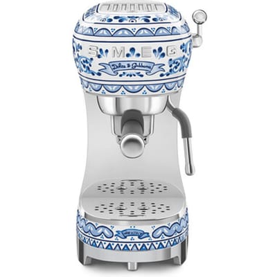SMEG Dolce & Gabbana Espresso Machine Handmatige espressomachine, Jaren 50, Gedecoreerd/ Speciaal, Blu Mediterraneo, Glanzend, Smeg & Dolce&Gabbana