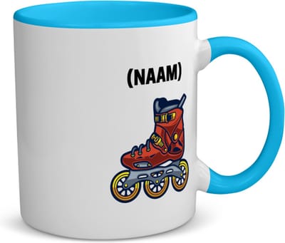 Akyol - rolschaats met eigen naam koffiemok - theemok - blauw - Sport - fanatieke rolschaatsers - sport - verjaardagscadeau - klein cadeautje - kado - gift - geschenk - verrassing - 350 ML inhoud