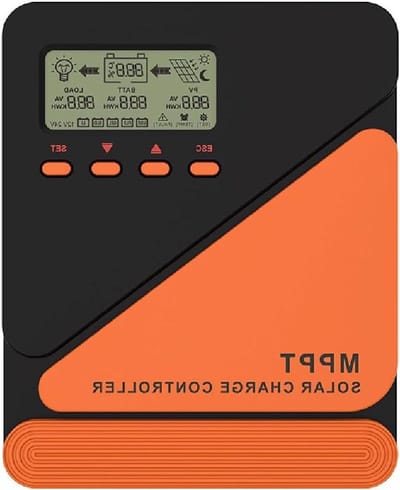 Zonnepaneel Laadregelaar - MPPT Controller Batterij - Batterij Laden - Automatische Spanningsdetectie - 100V PV Ingang - Oranje