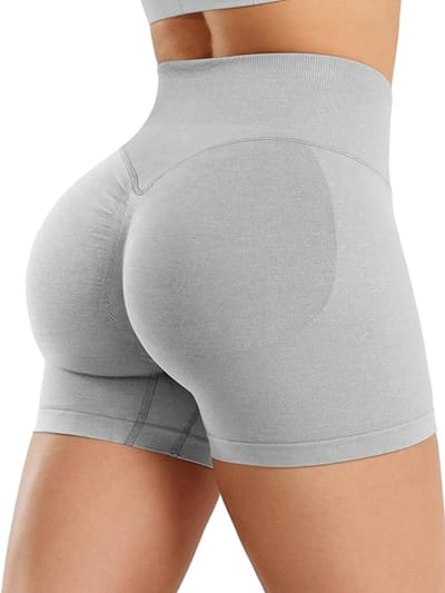 Sportshorts voor dames, korte sportbroek met hoge taille, scrunch shorts voor dames L