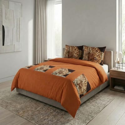 SENZATIONE 100% Katoen Percaline Dekbedovertrek 140x200/220-1x60x70 cm SLEEPING CAT