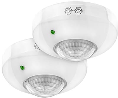 Infrarood Bewegingsmelder voor Binnenruimtes met 360° Detectiebereik en Ingebouwde Lichtsensor