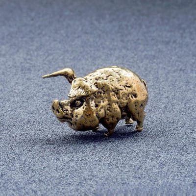 Retro Koper Chinees 12 Dierenriem Vliegend Varken Standbeeld Woondecoratie Antiek Messing Lucky Animal Beeldje Kleine Tafel Bureau Ornamenten