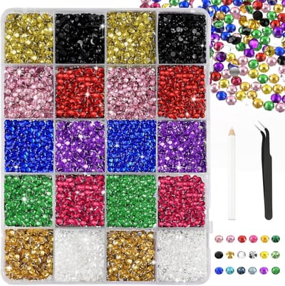 28000 Stuks Mix Kleuren Hars Strass 3-4 mm Bedazzling Crystal Flatback Steentjes met Pincetten voor DIY Ambachten Schoenen Kleding Bril Nail Art