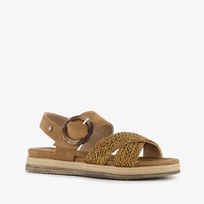 Natuform dames sandalen cognac bruin - Maat 36 - Uitneembare zool