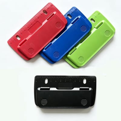Zakperforator set van 4 - ultradunne mini-perforator - draagbaar met 12 cm liniaal - ideaal voor school en kantoor - SnelShoppen