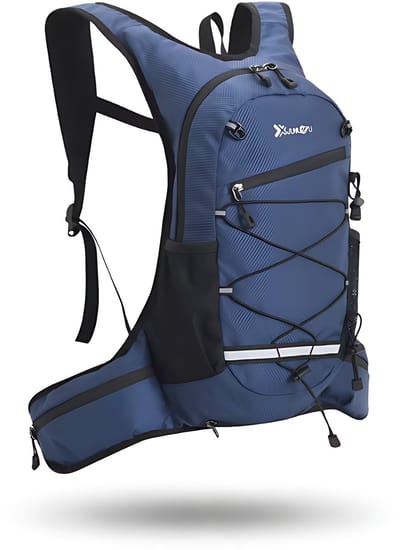 CarryQuest® - Compacte Waterdichte Wandelrugzak - Slijtvaste Polyester/Nylon Sportopbergtas met Rugventilatie, Front-/Toploader & Lichtgewicht Outdoor Design - 46x20x9 cm - Marineblauw