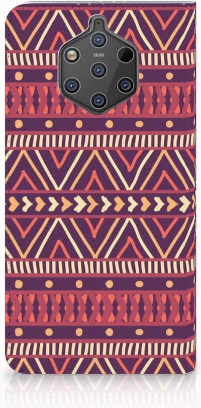 Nokia 9 PureView Hoesje met Magneet Aztec Paars