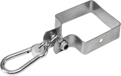 Schommelklem Vierkant - Kanthout Hanger - Schommel Bouwen - Verzinkt Staal - 12x12cm - Zilver