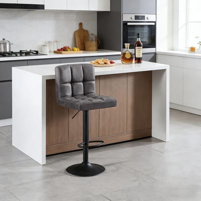 Eetkamerstoel - Multifunctionele Stoel - Ergonomisch - Kunstleer/Metaal - Antraciet