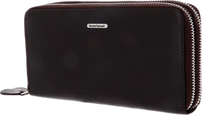 bruno banani Leren Portemonnee New York Double Zip Around Wallet Brown Bruine