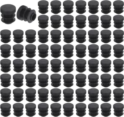 76 Stuks Ronde Plastic Eindkappen 0.47 Inch Zwarte PE Plug Inserts voor Meubelpoot Bescherming, Vloerbeschermers en Stoelondersteuning