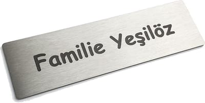 Kirinify - RVS Naambordje voordeur 12 x 3.5 cm - RVS naamplaatje brievenbus – Permanente lasergravering – Zelfklevend