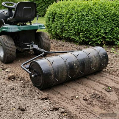 vidaXL - Trekbare - Tuinrol - met - Aerator - Klemmen - Ø - 30 - x - 90 - cm - Staal