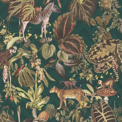 DIEREN EN BLADEREN BEHANG | Jungle & Dieren - groen meerkleurig - A.S. Création MICHALSKY