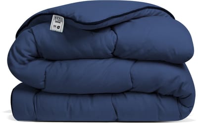Avenue - Luxe en makkelijk dekbed zonder overtrek – Hoesloos 1 persoons dekbed 140x200 cm – Anti-allergisch & hygiënisch – Wasbaar op 60°C – Wolkenzacht en soepel – Blauw – All Year comfort zomerdekbed & winterdekbed