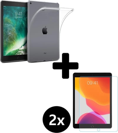 Hoesje - Geschikt voor Apple iPad Mini 1 (2012) - 7.9 inch - Met 2x Screenprotector - Siliconen Backcover Hoes - Shockproof Case - Shockbestendige Back Cover - Tablethoes - Transparant