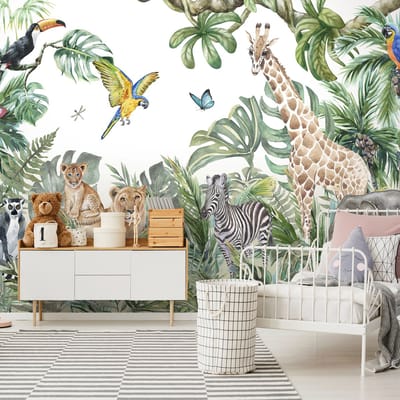 Fotobehang - Dieren - Jungle - Vliesbehang - (368 x 254 cm)