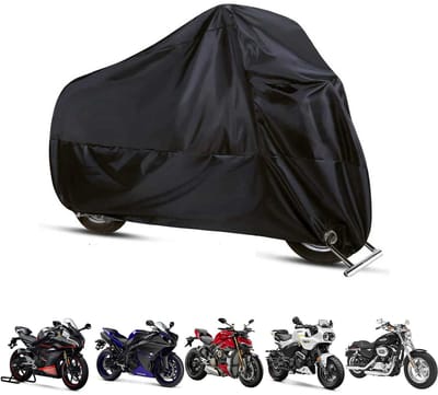 Motorhoes - Waterdichte motorhoes - Regen- en stofdichte motorbeschermhoes - UV-bescherming - Sneeuwbescherming - Alle seizoenen - Met reflecterende strips - 230*95*125cm - Geschikt voor bescherming van twee- en driewielige motorfietsen - Zwart