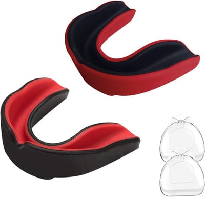 Sportbeugel voor Mondbescherming - Set van 2 - Ideaal voor Boksen, MMA en Vechtsporten - Zwart en Rood