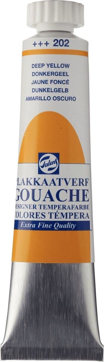 Plakkaatverf - 202 donkergeel - Gouache extra fine - Talens - 20 ml