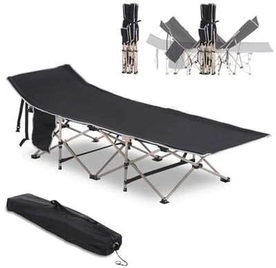 Draagbaar opvouwbaar campingbed voor kinderen - zwart
