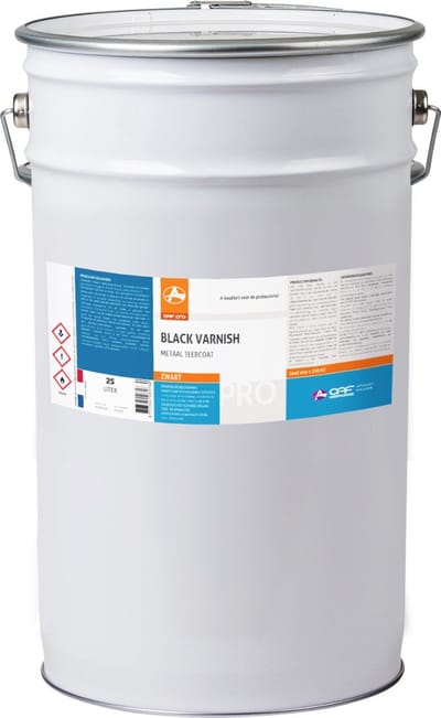OAF PRO Black Varnish 25 liter - Ondergronds of schaduwrijk toepassen - Impregnerend en Waterafstotend - bestand tegen langdurige waterbelasting, verdunde zuren en basen