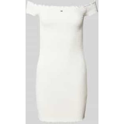 knitwear mini-jurk met carmenhals