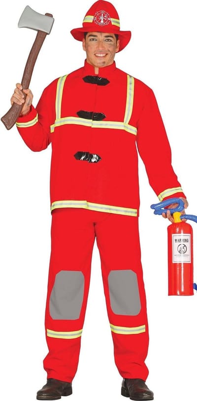 Fiestas Guirca - Kostuum brandweerman - maat L - Carnavalskleding - Carnaval - carnavalskleding 2027 - Carnaval kostuum