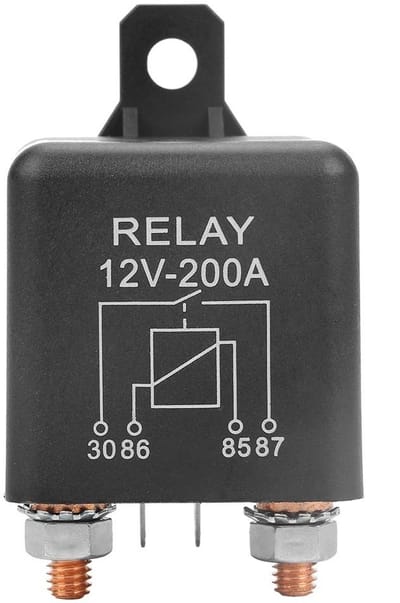 Allecto - Battery Separation Relay - 12V 200A - Automatische aan/uit schakelaar - Hoogwaardig - Betrouwbare werking - Ideaal voor voertuigen - 4 polen