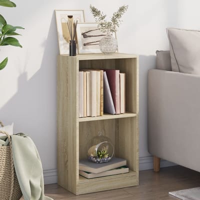 vidaXL - Boekenkast - 40x24x75 - cm - bewerkt - hout - sonoma - eikenkleurig