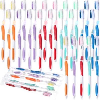 Tandenborstels - Wegwerp borstels - Reizen en gasten - Individueel verpakt - 150 stuks - Multi color