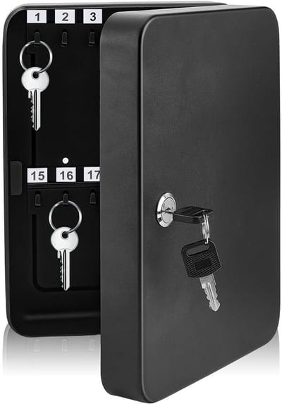 Dailygoods- Sleutelslotdoos met combinatieslot - Sleutelkluisje met code - Sleutelkluis voor buiten - Sleutelhouder - Duurzaam ijzer - 28 posities - 25 x 18 x 7,6 cm