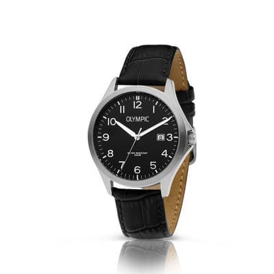 Olympic OL72HSL069 ROBIN - Horloge - Staal - Zilverkleurig - Leer - 40mm