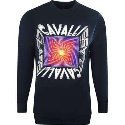 Cavalli Class asymmetrisch boxontwerp marineblauw sweatshirt