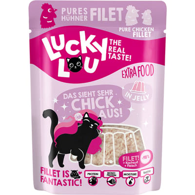 12x70g Lucky Lou Extra Food Kipfilet in gelei nat kattenvoer