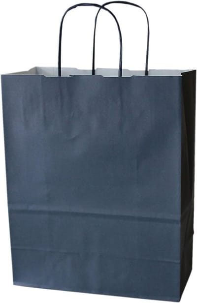 Gekleurde papieren draagtassen met koord - Blauw - Verschillende formaten en hoeveelheden