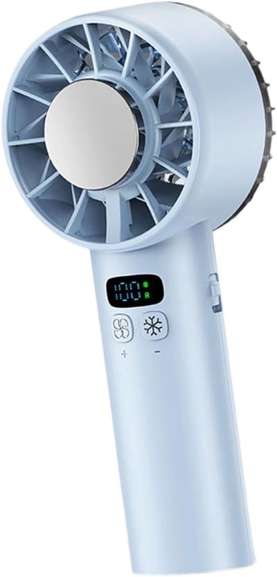 Koelventilator Met Digitaal Scherm, Tafelventilator 5200mAh, Handig Kunststof Design Voor Camping & Buiten, USB Koeling Voor Huis