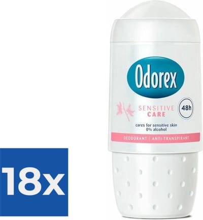 Odorex Deo Roll-on - Sensitive Care 50 ml - Voordeelverpakking 18 stuks