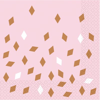 Amscan by Riethmuller - Riethmüller - Servetten - Rosé Gold - (16 stuks, 33 x 33 cm)