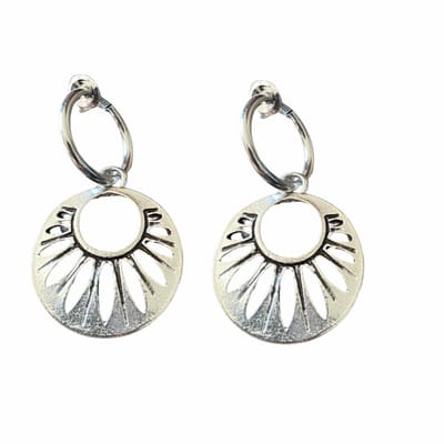 Klem oorbellen-Zilverkleur-azteek- geen gaatje- Charme Bijoux