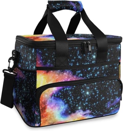 Koeltas - Lunchtas - Maaltijden Meenemen - Geïsoleerde Voering - 15 Liter - Galaxy Patroon