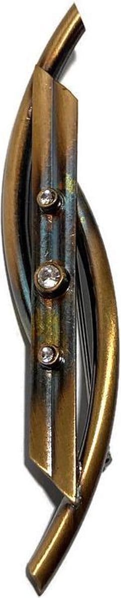Petra's Sieradenwereld - Broche bronskleurig met strass (187)