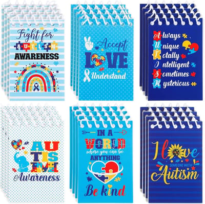 Bewustzijn Notitieblokken - Mini Dagboeken - Dagelijkse Planning - Inspirerende Covers - 24 Stuks - Blauw Geel Rood