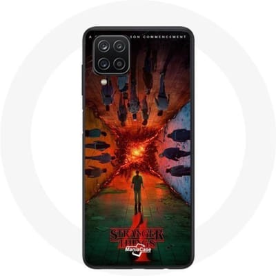 Coque pour Samsung Galaxy A12 Stranger Things Saison 4 Affiche Equipages de la Nouvelle Théorie