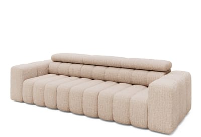 MASSIVMOEBEL24.DE 3-zitsbank beige 100% polyester 289x113x78 cm SOFAS deels gemonteerd