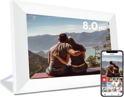 Digitale fotolijst met WiFi en Frameo App - 8 inch IPS Display - Fotokader met Touchscreen - 32GB - Wit - Frameo digitale fotolijst - digitale fotokader - digitaal fotolijstje