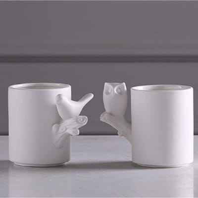 Keramische Kleine Vogel Shape Home Decoration Ornamenten Ceramic Flower bloem vaas (Size : Style one)