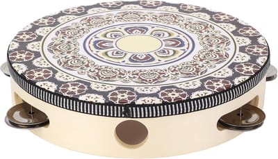 Houten Tamboerijn - Jingles Drum - Muziek Maken - Stevig Beukenhout - 8 Inch - Witte Bloem