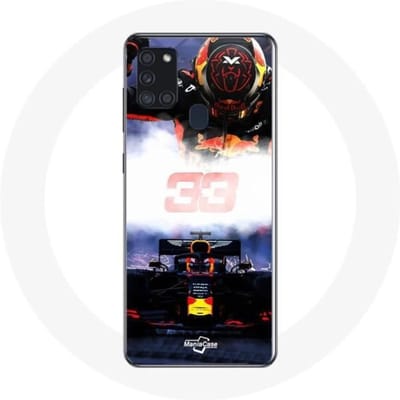 Samsung Galaxy A21S Hoesje Formule 1 Max Verstappen F1 Driver Zwart Rood en Geel